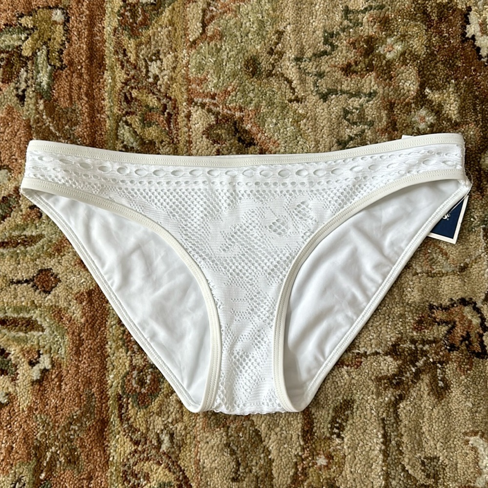 aerie White Crochet Bikini Bottoms